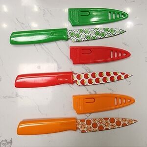 Colorful Fruit Patterned Knife Set